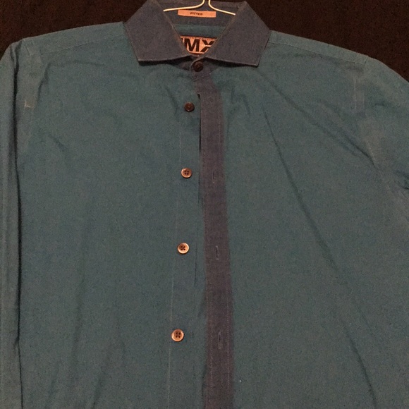 Express Multi Blue Long Sleeve Fitted - Picture 2 of 4